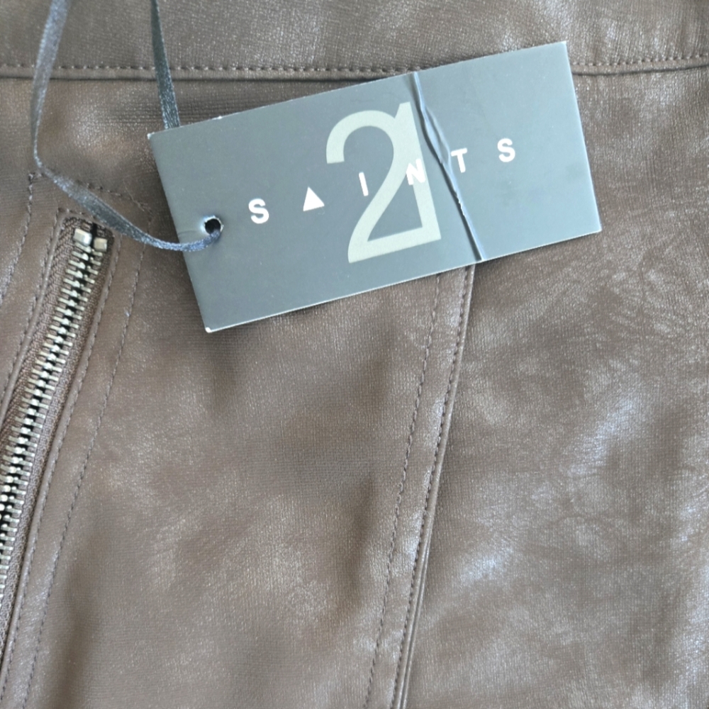 2 Saints Brown Leather Skirt